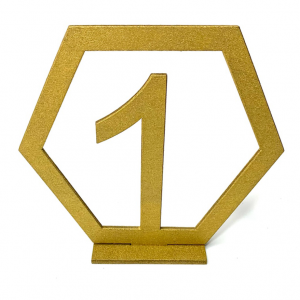 Table Number - Golden Hexagon
